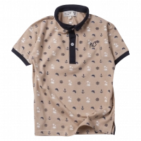 Παιδική μπλούζα polo New College για αγόρια summer sea μπεζ