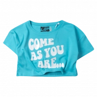 Παιδική μπλούζα Losan για κορίτσια Come as γαλάζιο κροπ επώνυμη καλικαιρινές άνετη ετών online (1)