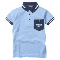 Παιδική μπλούζα polo New college για αγόρια overseas γαλάζιο
