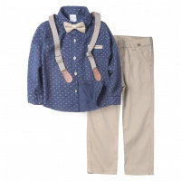 Παιδικό σετ με πουκάμισο για αγόρια Jason navy μπλε