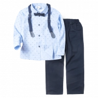 Παιδικό σετ με πουκάμισο για αγόρια Loupi γαλάζιο