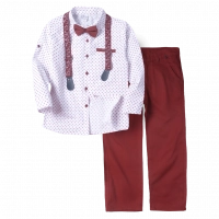 Παιδικό σετ με πουκάμισο για αγόρια Mojo κόκκινο καλό ντύσιμο εποχιακά ετών casual online (1)