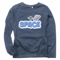 Παιδική μπλούζα Name it για αγόρια Spaces navy μπλε