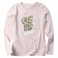 Παιδική μπλούζα GUESS για κορίτσια Peace & Heart ροζ