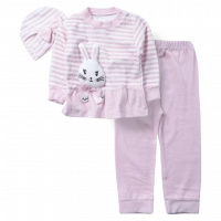 Βρεφική πιτζάμα Εβίτα για κορίτσια Bunny Bow ροζ 
