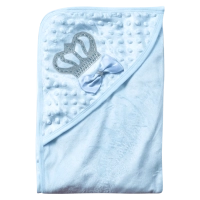 Βρεφική κουβέρτα Online για αγόρια BluePrinceOn γαλάζιο 80x80Eκ 