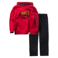 Παιδικό σετ ΑΚΟ για κορίτσια Hugs κόκκινο καθημερινά ζεστά σετ με κολάν online (1)