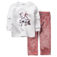 Βρεφικό σετ φόρμας ΝΕΚ για κορίτσια white unicorn άσπρο σετάκια βελουτέ φούτερ μηνών κοριτσάκια online