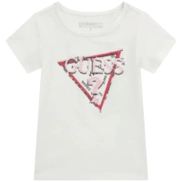Παιδική μπλούζα Guess για κορίτσια Knitty άσπρο επώνυμη οικονομική βαμβακερή καλοκαιρινή ετών Online  (1)
