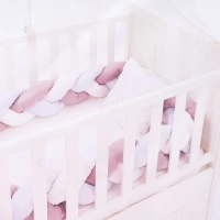 Βρεφική πλεξούδα ABO για κορίτσια Sweet dreams ροζ για κούνια μωράκια πάντα μοντέρνο νεογέννητα δώρα