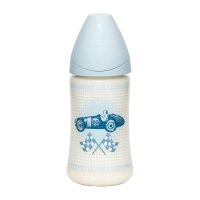 Βρεφικό μπιμπερό Suavinex για αγόρια CarToy γαλάζιο 270ml 0-6m