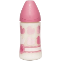 Βρεφικό μπιμπερό Suavinex για κορίτσια Roseduck ροζ 270ml 0-6m