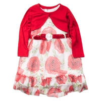 Βρεφικό φόρεμα Εβίτα για κορίτσια Rosa κόκκινο ζακέτα τούλι λουλούδια φλοράλ ετών casual online (1)