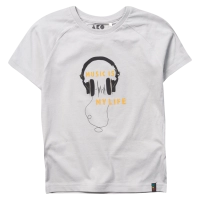 Παιδική μπλούζα AKO για αγόρια music is life άσπρο κοντομάνικες μπλούζες καλοκαιρινές μοντέρνες tshirt ελληνικά ετών