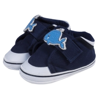Βρεφικά παπούτσια για αγόρια happy whale μπλε παπουτσάκια αγkαλιάς για μωράκια μαλακά μηνών online (1)