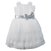 Bρεφικό αμπιγέ φόρεμα για κορίτσια Rosalia άσπρο 