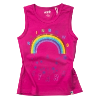 Παιδική μπλούζα AKO για κορίτσια rainbow stars φούξια μπλούζες αμάνικες tshirt  online μοντέρνα ετών