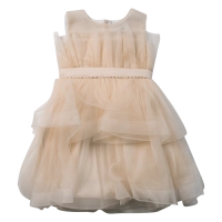 Βρεφικό φόρεμα αμπιγέ για κορίτσια Noelia μπεζ 