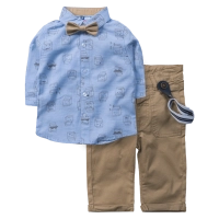 Βρεφικό σετ με πουκάμισο New College για αγόρια Carton γαλάζιο 