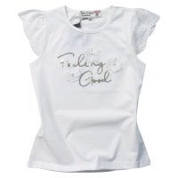 Παιδική μπλούζα Νew College για κορίτσια Feeling Good άσπρο κοριτσίστικα καλοκαιρινά μπλουζάκια μοντέρνα ελληνικά ετών (1)