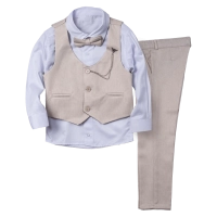Παιδικό κοστούμι με γιλέκο για αγόρια Mayaguez μπεζ (5-9)