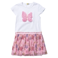 Παιδικό φόρεμα Losan για κορίτσια Butterfly άσπρο 