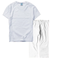 Παιδική μπλούζα μονόχρωμη κοντομάνικη Online Lord άσπρο μονόχρωμα tshirt κοντομάνικα καλοκαιρινά σκέτα ετών | Παιδικό κάπρι κολάν Online για κορίτσια άσπρο οικονομικά κοντά καλοκαιρινά κολάν ελληνικά ετών 