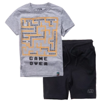 Παιδική μπλούζα AKO για αγόρια game over γκρι κοντομάνικες μπλούζες καλοκαιρινές μοντέρνες tshirt ελληνικά ετών | Παιδική βερμούδα AKO για αγόρια running fast μαύρο βερμούδες μακό φούτερ αγορίστικες παιδικές ετών 
