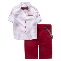 Παιδικό σετ με πουκάμισο για αγόρια Mojo summer κόκκινο 