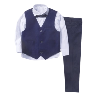 Παιδικό κοστούμι με γιλέκο για αγόρια Santiago μπλε 5-8