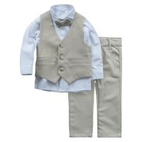 Βρεφικό κοστούμι με γιλέκο για αγόρια Απόλλωνας μπεζ (6-24)