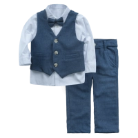 Παιδικό κοστούμι με γιλέκο για αγόρια Απόλλωνας μπλε ραφ (2-6)