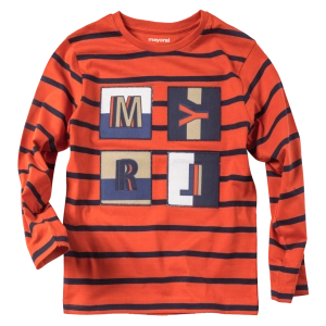 Παιδική μπλούζα Mayoral για αγόρια MYRL Πορτοκαλί αγορίστικες μοντέρνες μακρυμάνικες μπλούζες