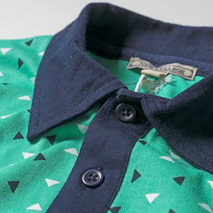 Παιδική μπλούζα New Collage για αγόρια Triangle Πράσινο αγορίστικες καλοκαιρινές ελληνικές μπλούζες κοντομάνικες 4
