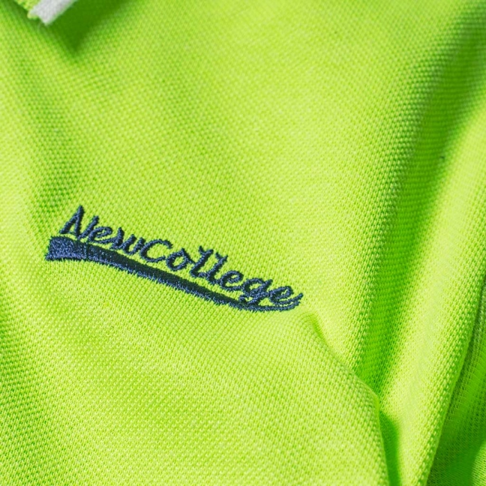 Παιδική μπλούζα New Collage για αγόρια NC Polo Λαχανί αγορίστικες καλοκαιρινές ελληνικές μπλούζες κοντομάνικες 3