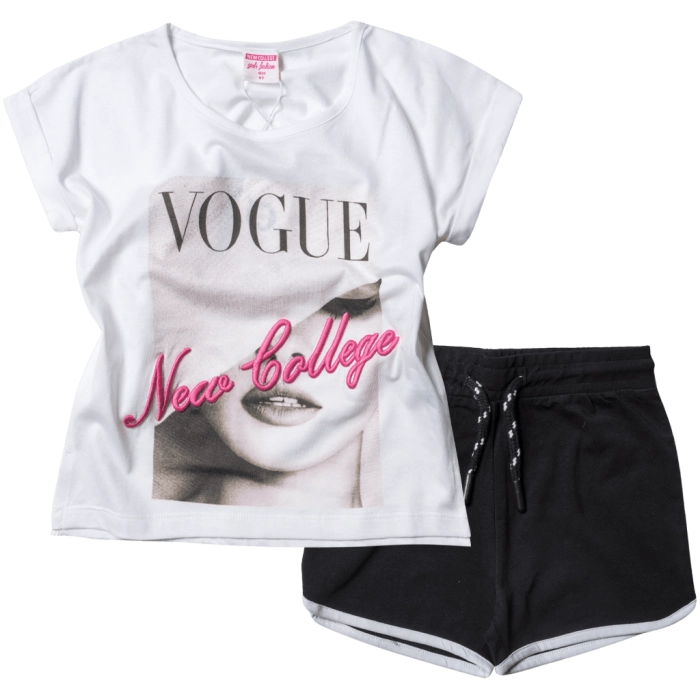Παιδικό σετ New Collage για κορίτσια Vogue Ασπρο αθλητικό μοντέρνο με σορτσάκι κοριτσίστικο online