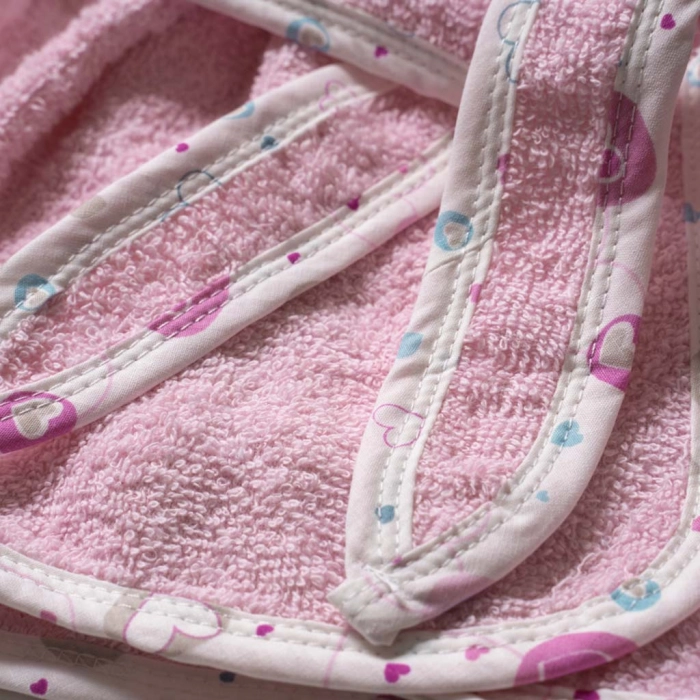 Παιδικό μπουρνούζι για κορίτσια Hearts ροζ βαμβακερά μπουρνούζια αγορίστικα πετσέτες μπάνιου online 2
