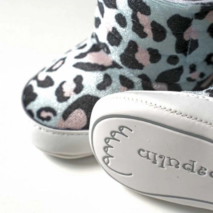 Βρεφικά παπούτσια για κορίτσια Λεοπάρ Σιέλ κοριτσίστικα μποτάκια animal pritn μοντέρνα 1