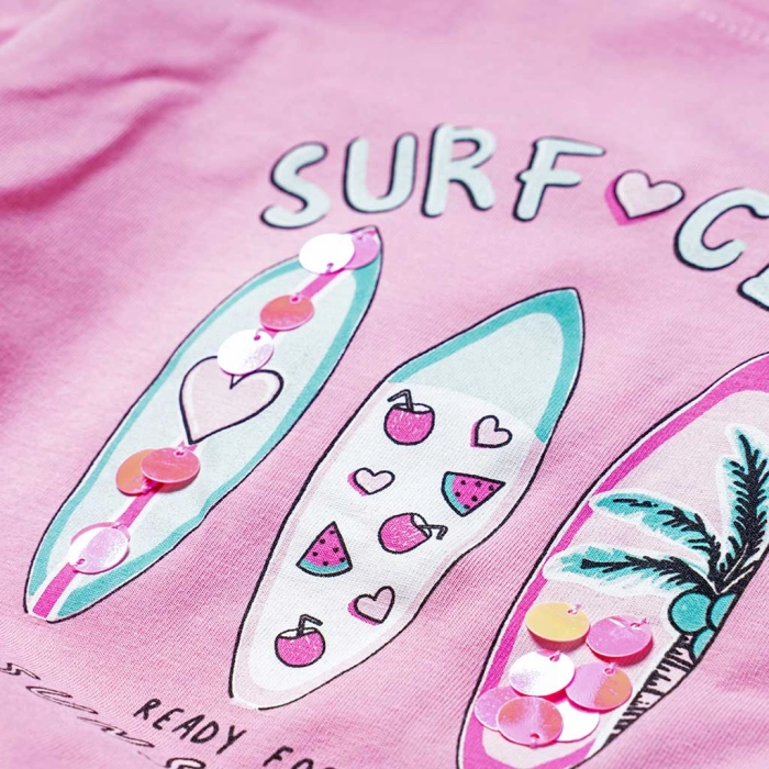 Παιδικό σετ Εβίτα για κορίτσια Surf Club ροζ καθημερινά καλοκαιρινά κοριτσίστικα online 3
