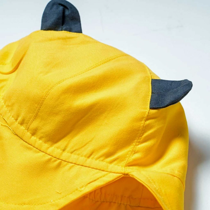 Βρεφικό σετ μαγιό Mayoral για αγόρια Zebra κίτρινο αγορίστικα επώνυμα καπέλο στάμπα μηνών