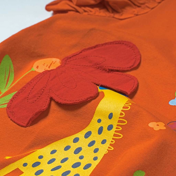 Βρεφικό φόρεμα Mayoral για κορίτσια Giraffe πορτοκαλί (3)