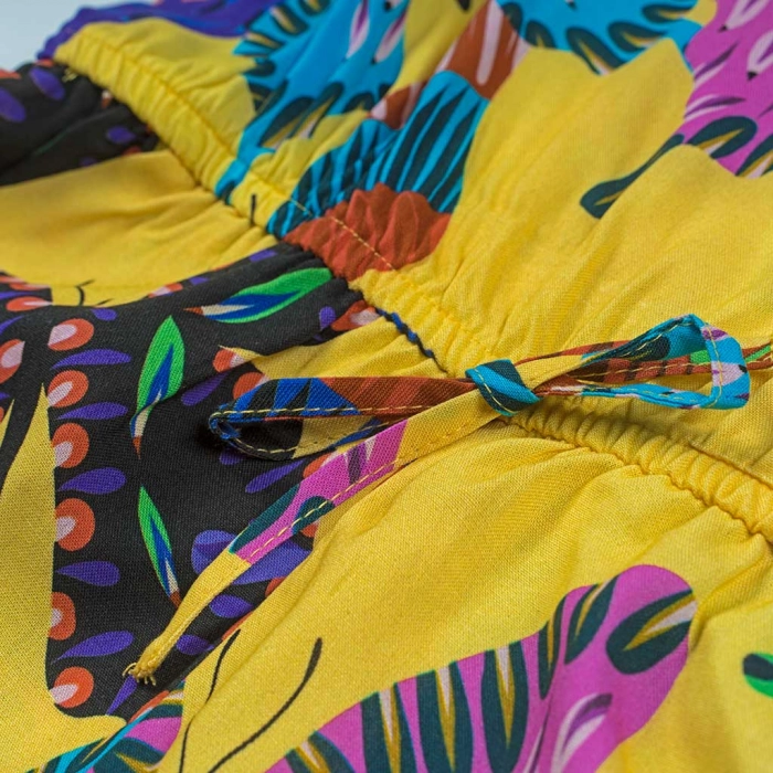 Παιδική σαλοπέτα Desigual για κορίτσια Butterflies κίτρινο κοριτσίστικο ρούχο καλοκαιρινά τιράντες online (3)