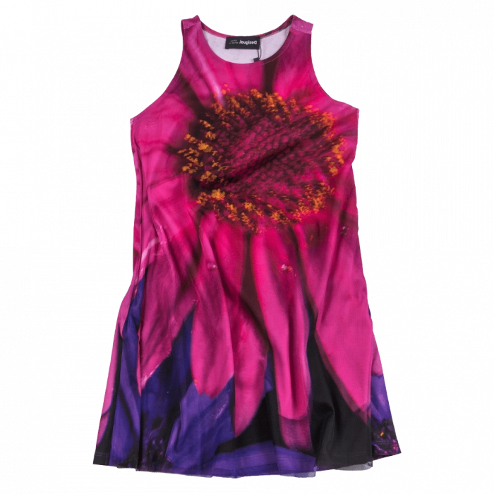 Παιδικό φόρεμα Desigual για κορίτσια Flower φούξια κοριτσίστικα online διαφορετικά επώνυμα (1)