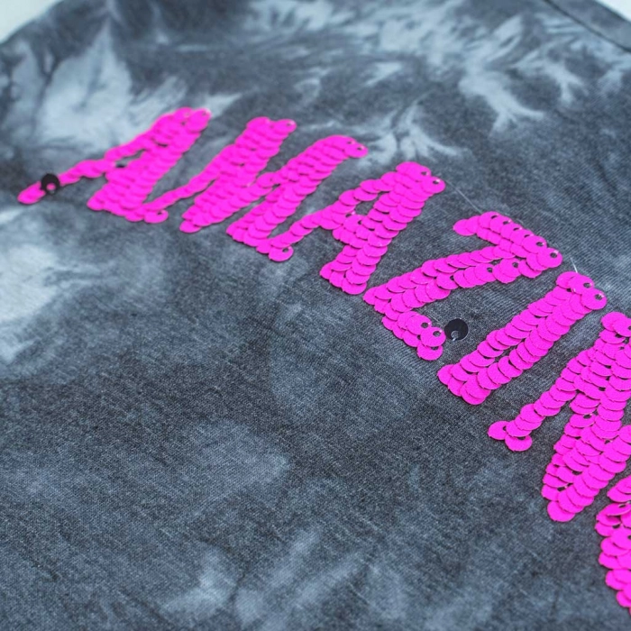 Παιδικό σετ New College για κορίτσια Amazing μαύρο Tie dye παγιέτες τιράντες κοριτσίστικα επώνυμα (3)