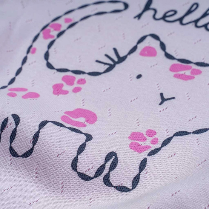 Βρεφικό ζιπουνάκι για κορίτσια Hello ροζ κοριτσίστικα κοντομάνικα απλά μακό 6 μηνών online (2)