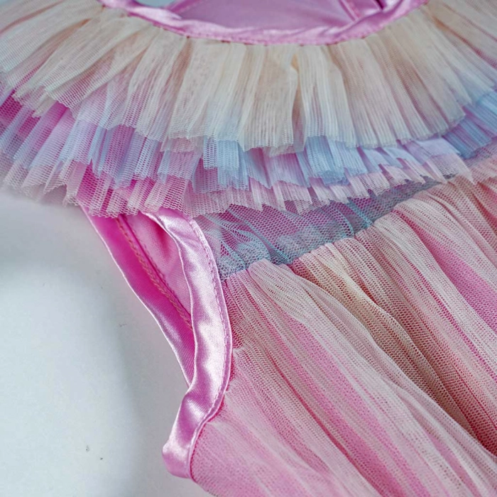 Παιδικό φόρεμα Εβίτα για κορίτσια Degrade ροζ κοριτσίστικα καλά γάμο βάφτιση πάρτι online ποιοτικά (2)