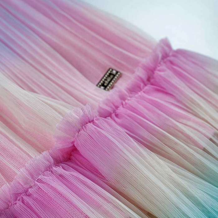 Παιδικό φόρεμα Εβίτα για κορίτσια Degrade ροζ κοριτσίστικα καλά γάμο βάφτιση πάρτι online ποιοτικά (3)