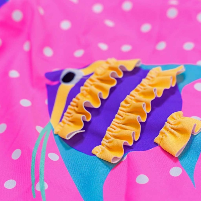 Παιδικό σετ μαγιό Minoti για κορίτσια exotic fish ροζ για θάλασσα προστασία UV ήλιο ρούχα για παραλία ετών2