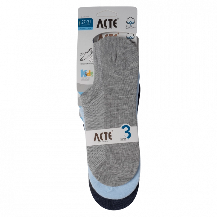 3 Παιδικές κάλτσες σοσόνια για αγόρια Acte γκρι γαλάζιο μπλε αγορίστικες καθημερινές κοντές online (1)