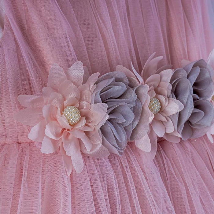 Παιδικό φόρεμα για κορίτσια Ωραιάνθη ρόζ πούδρα βαπτιστικά ακριβά αμπιγέ φορέματα γάμους βαφτίσεις παρανυφάκια (2)